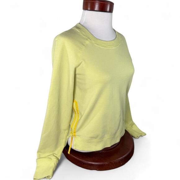 Lululemon Rejuvenate Pullover Sweatshirt 2 Yellow Zip Hem‎ Athleisure Sporty Fit - Picture 2 of 10